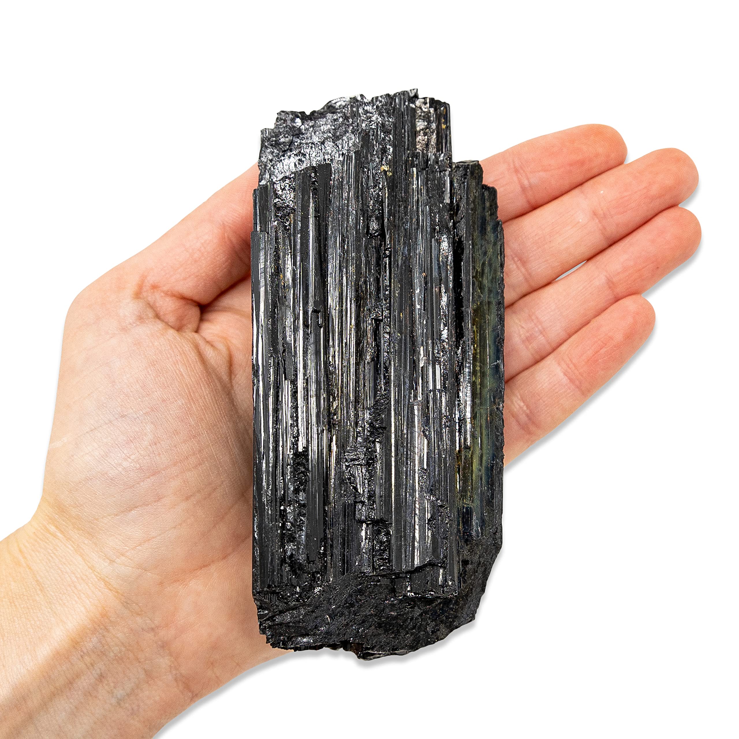 Tourmaline Stone Chunk - 1/2-1 lb - Large Natural Healing Crystals Rod - Powerful Metaphysical Energy of Calming Purification - Brazilian Turmalina Negra - Chakra Balance Reiki Protection & Security