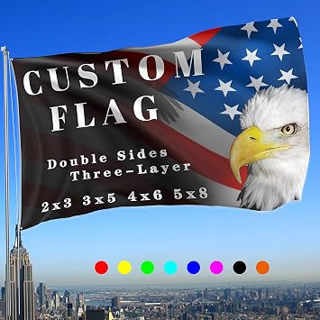 Bulk Custom Flag 5x8 FT Double Sided Outdoor Make Your Own Flag Personalized Flags Add Logo/Picture/Text Business Flags2x3/3x5/4X6ft Single-Layer