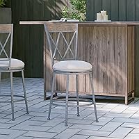 Vista 17 de Hillsdale Stewart Taburete giratorio para interiores y exteriores, peltre envejecido
