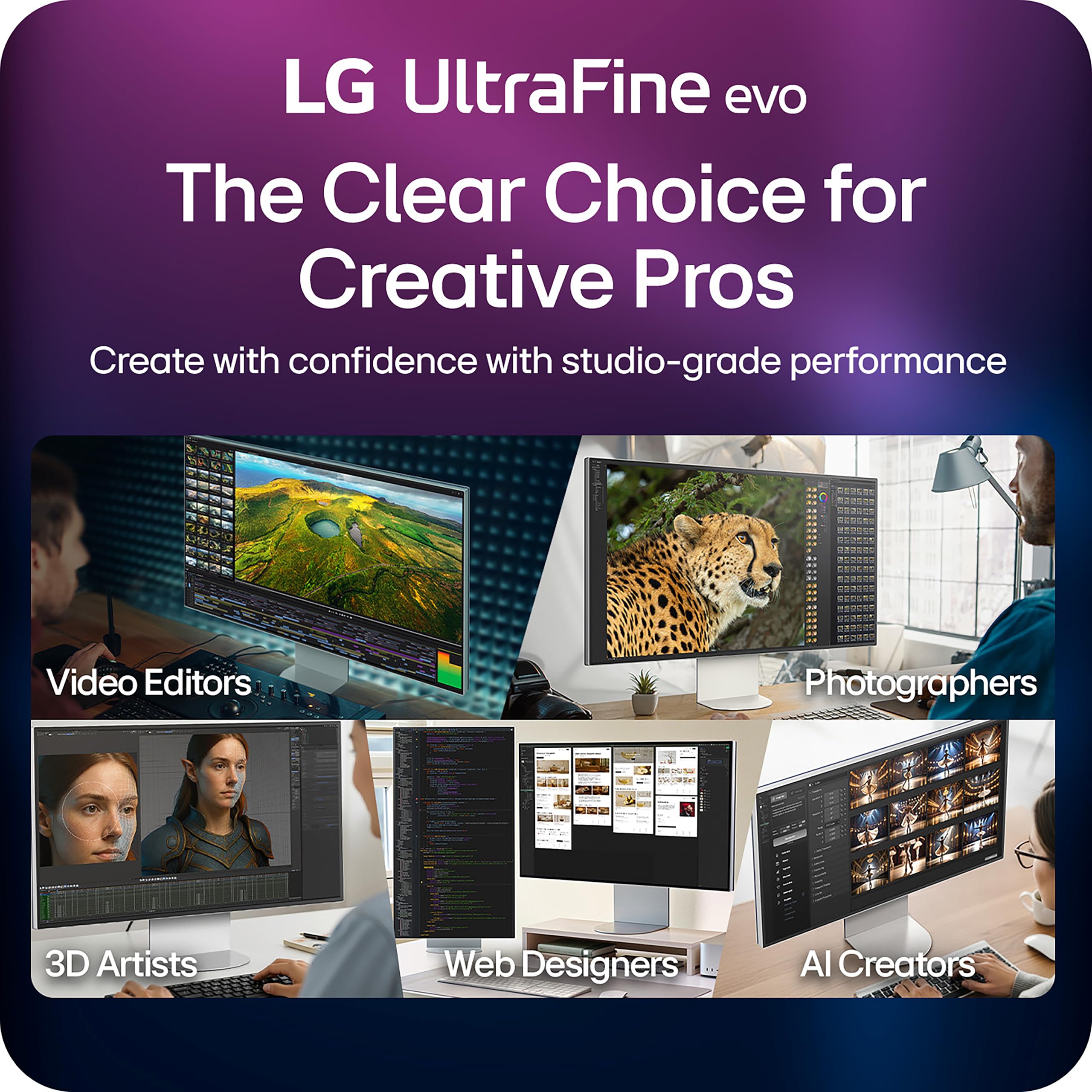LG Ultrafine 32U990A EVO 32" 6K Nano IPS Negro | Thunderbolt 5, DisplayHDR 600, 2000:1 Contrast, 98% DCI-P3, 99.5% Adobe RGB | Pro Creator Display para Mac y PC