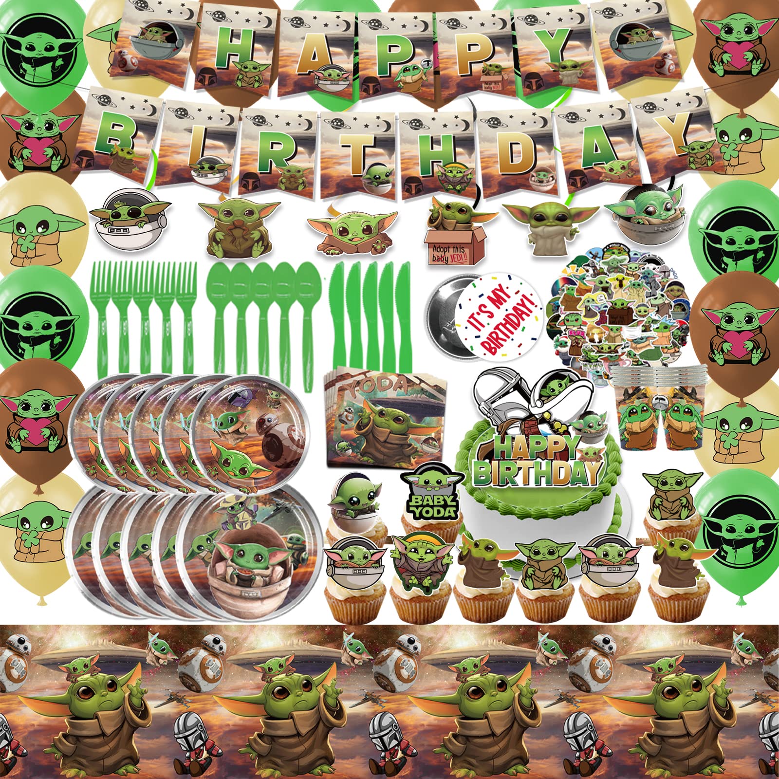 Buy Baby Yoda Party Supplies, Baby Yoda Themed Birthday Decorations
