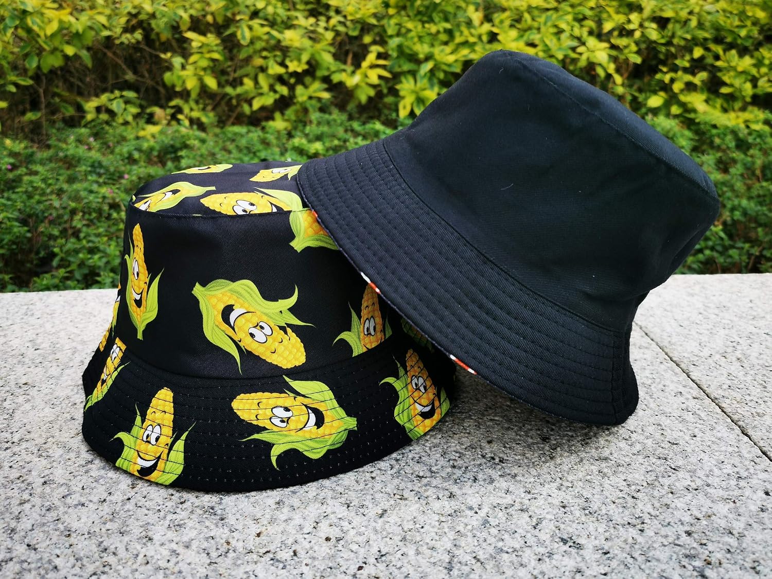 Unisex Print Double Side Wear Reversible Bucket Hat