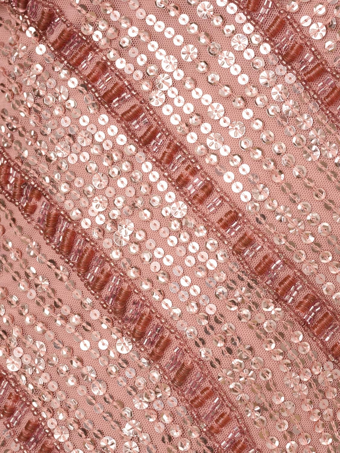 Adrianna Papell Women's Bead Mesh Long Dress, Candied Ginger, 10 - Image 3