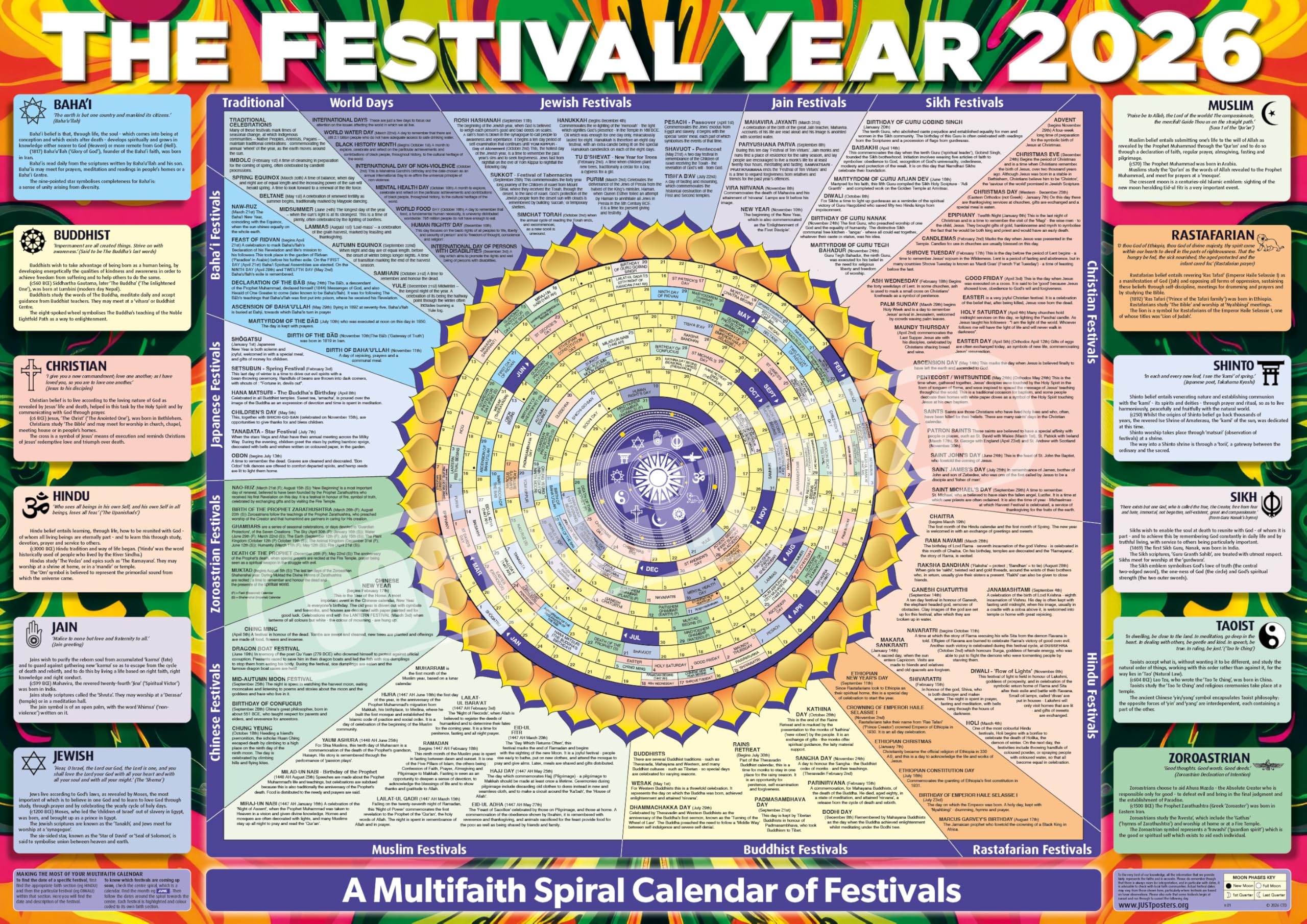 2026 The Festival Year Multi Faith Wall Planner/Calendar/Organiser