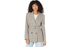 bcbgmaxazria Women's Double Breasted Long Sleeve Button Front Peak Lapel Jacket