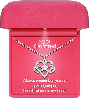 Girlfriend Gifts - Gifts for Girlfriend - Girlfriend Necklace with Recording Box for Birthday Christmas Valentine's Day Wedding, Including Thoughtful Message Card