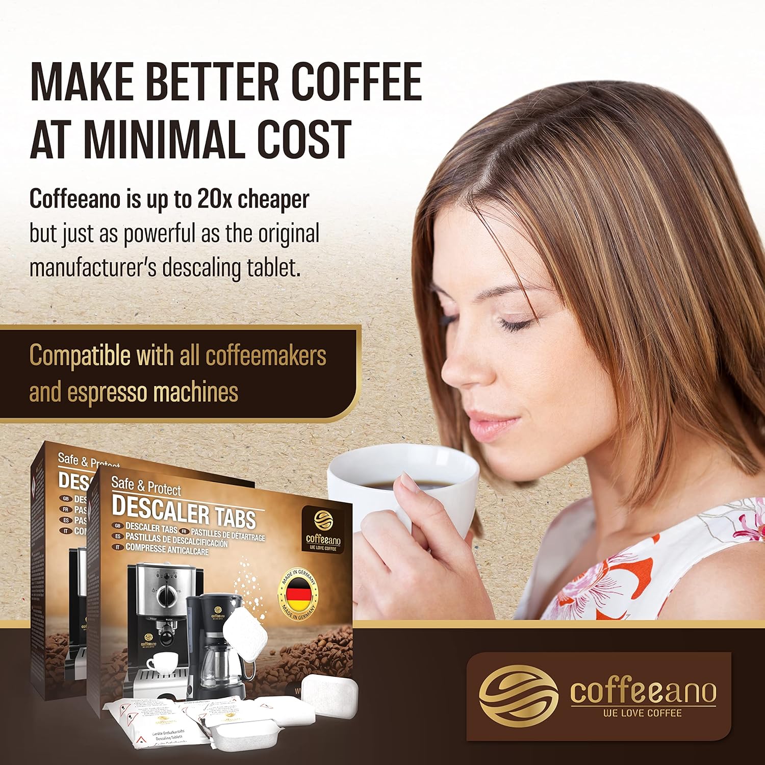 Coffeeano 50x descaling tablets XL for fully automatic coffee machines and coffee makers. Descaling tabs compatible with Jura, Siemens, Krups, Bosch, Miele, Melitta, WMF and many more 7 911Sl6mLrWL. AC SL1500