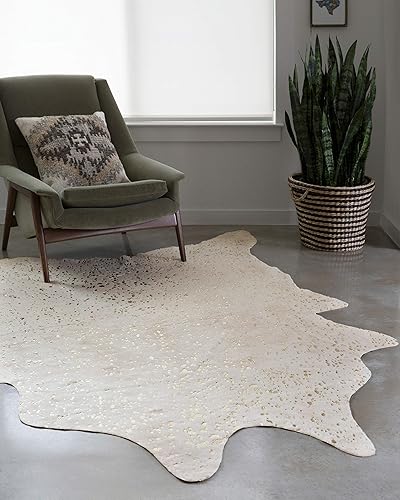 Loloi II Bryce Collection - Alfombra de piel de vaca sintética., Polipropileno, Grisplateado