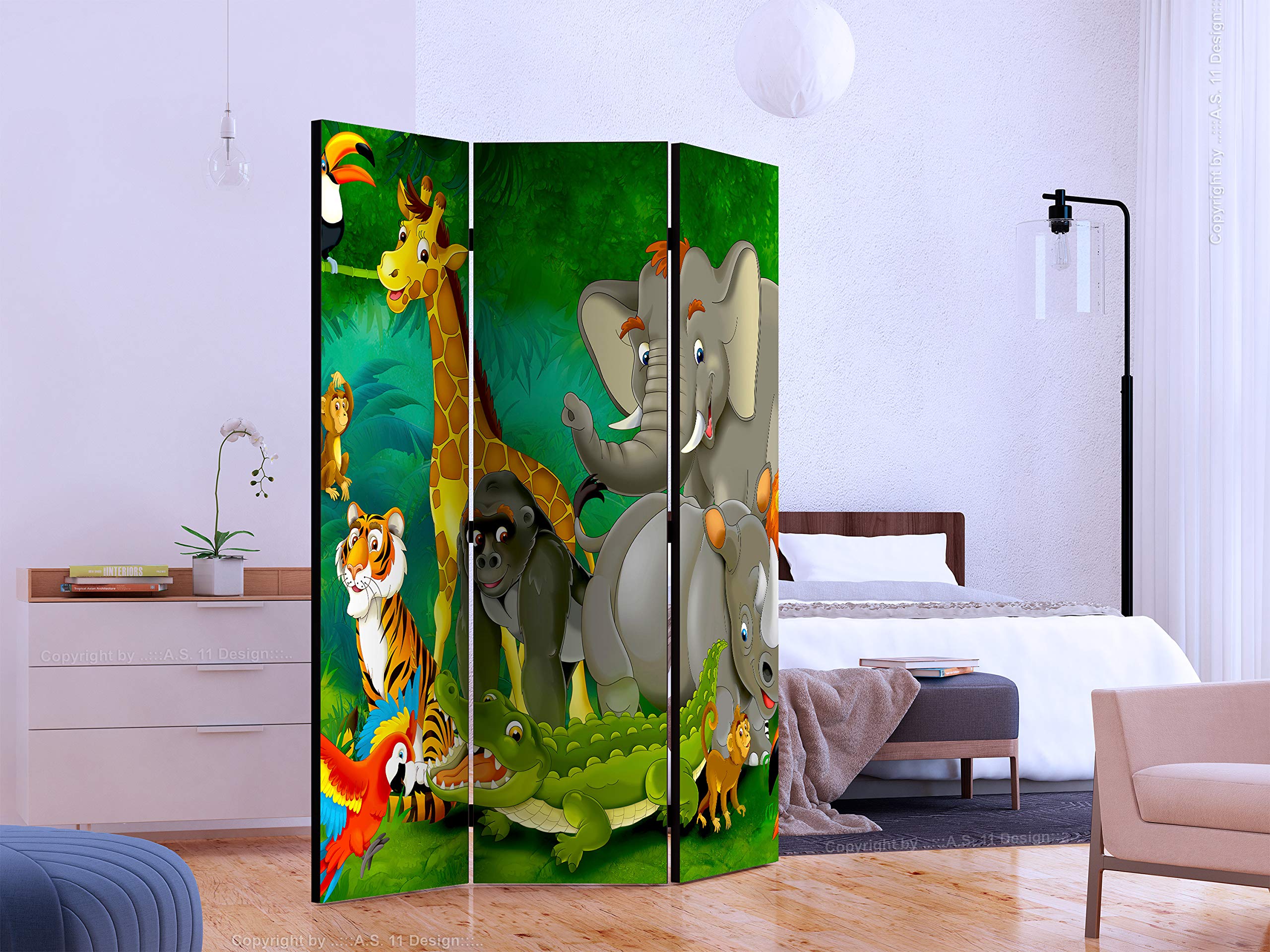 murando - Paravento da Interno 3 Pannelli, Separe Divisorio, 135x172 cm | 3 Pannelli Decorativi, Stampa su Un Lato, Tela in TNT, Pronto all'Uso, Separatore per Camera da Letto, Produzione EU