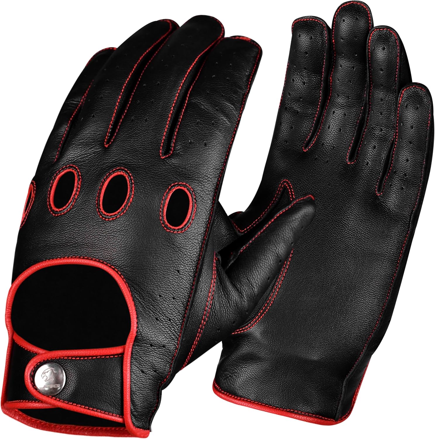 J.A.G. Leather Driving Gloves - Full Finger Touchscreen | Riding | Cowhide Motorcycle Gloves for Men and Women, Cycling Unlined Men's Driving Gloves