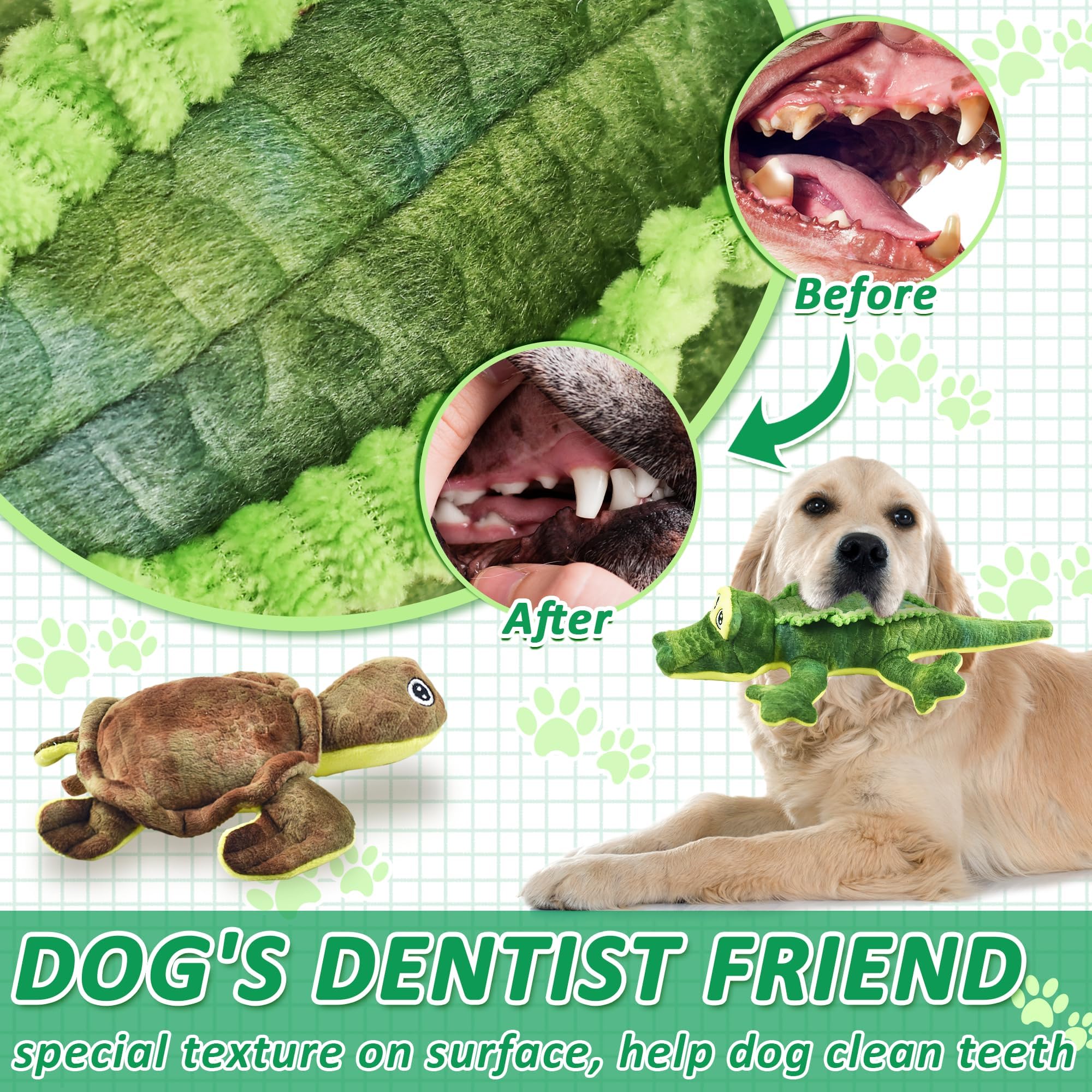 LECHONG Lot de 5 Jouets à Couineur pour Chien, Peluches Résistantes, Jouets à Mâcher Doux pour Tous Les Chiens