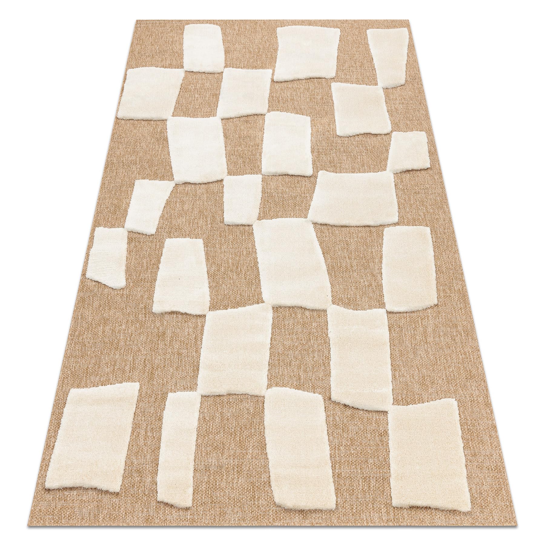 Tapis salon grande taille beige crème rugsx Spark sisal géométrique 180x270