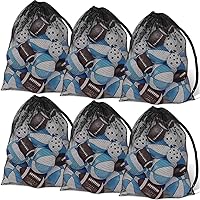 Shappy Extra Large 30x40 Inch Mesh Sports Ball Bag - Holds 10-12 Soccer Basketball Volleyball Balls, Adjustable Strap, 4 Pack Black