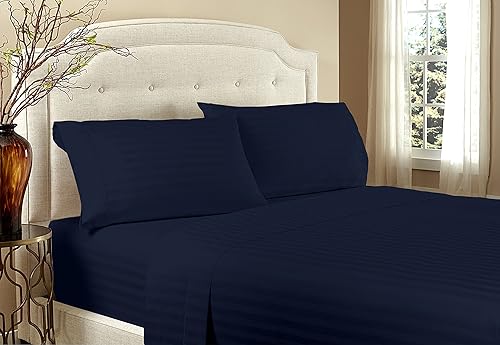 Miniatura 4 de Home Design 1800 Series juegos de sábanas de hotel, a rayas, de lujo, Microfibra, Dorado, King