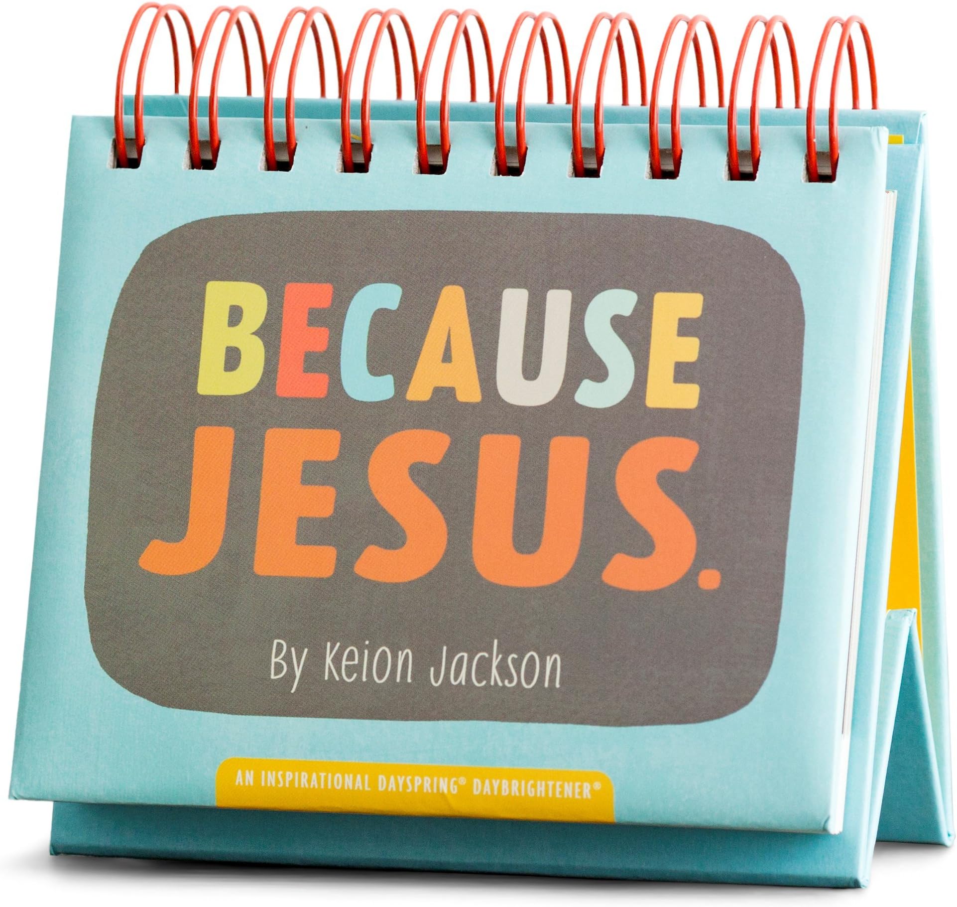 DaySpring - Because Jesus - Perpetual Calendar (70940) Blue 5.5" X 5.25" X 1.25"