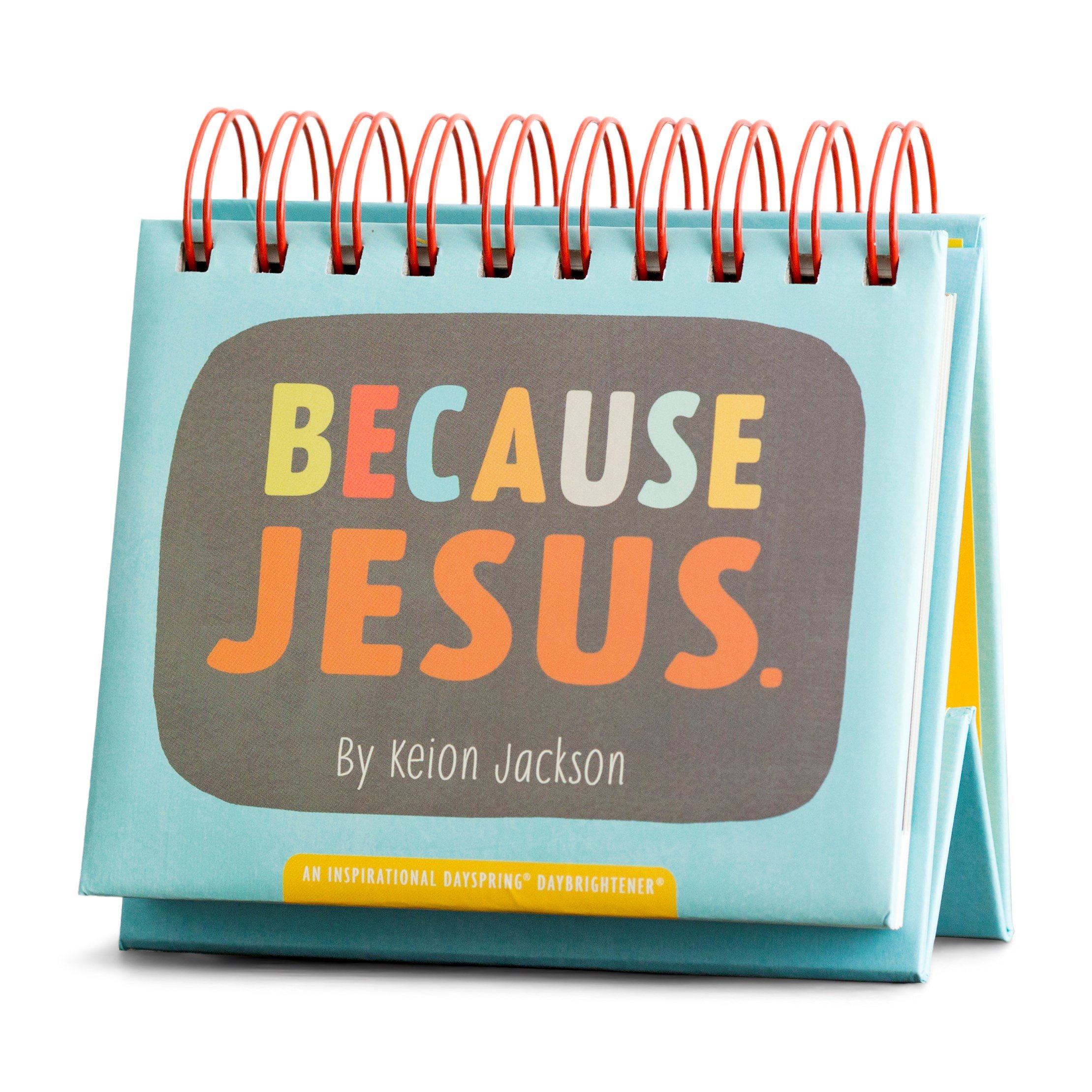 DaySpring - Because Jesus - Perpetual Calendar (70940) Blue 5.5" X 5.25" X 1.25"