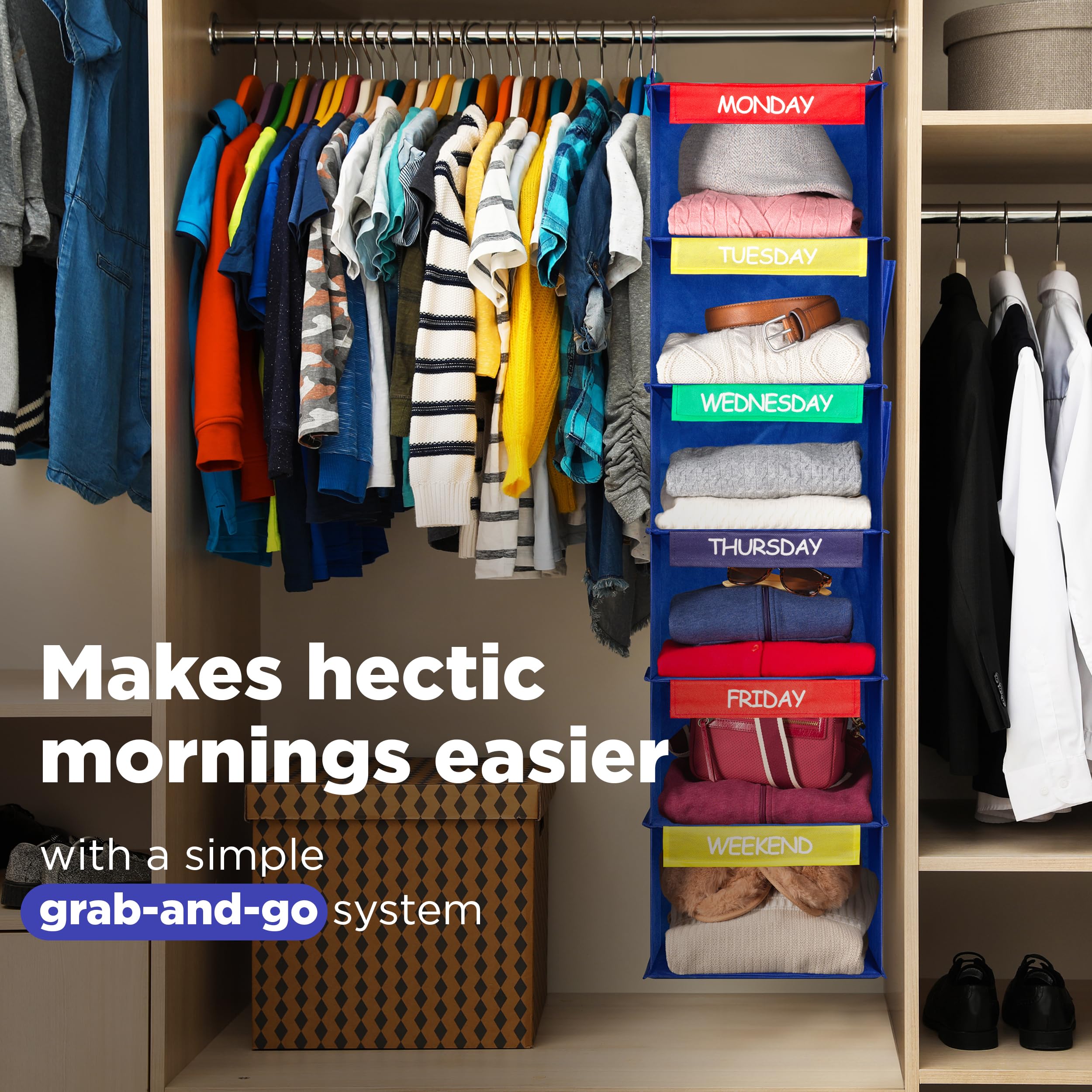 siki子供服整理中　0710 Amazon.com: Handy Laundry Hanging Clothes Organizer for Kids - 6