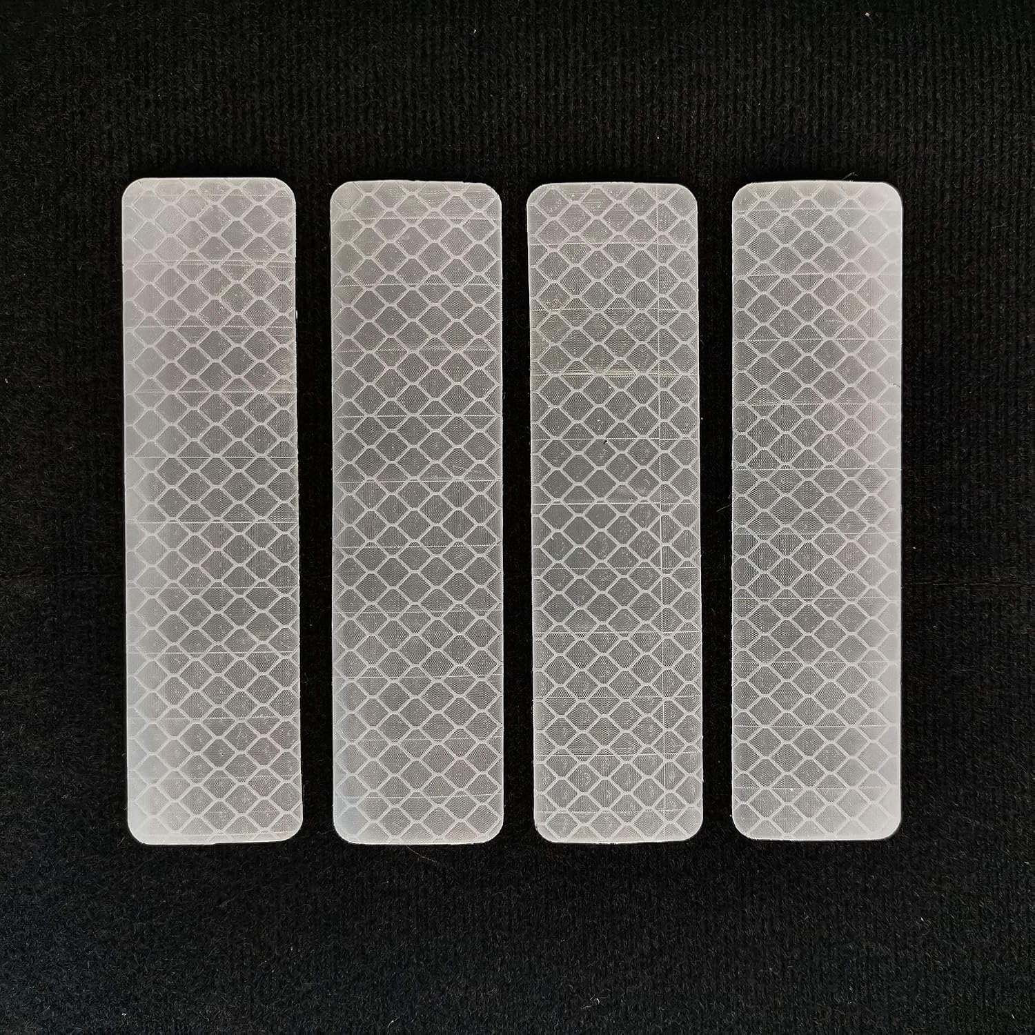 SUVIYA 4 Pack 4x1 inch Extra Reflective Patch Hook Fastener for Safety (White)