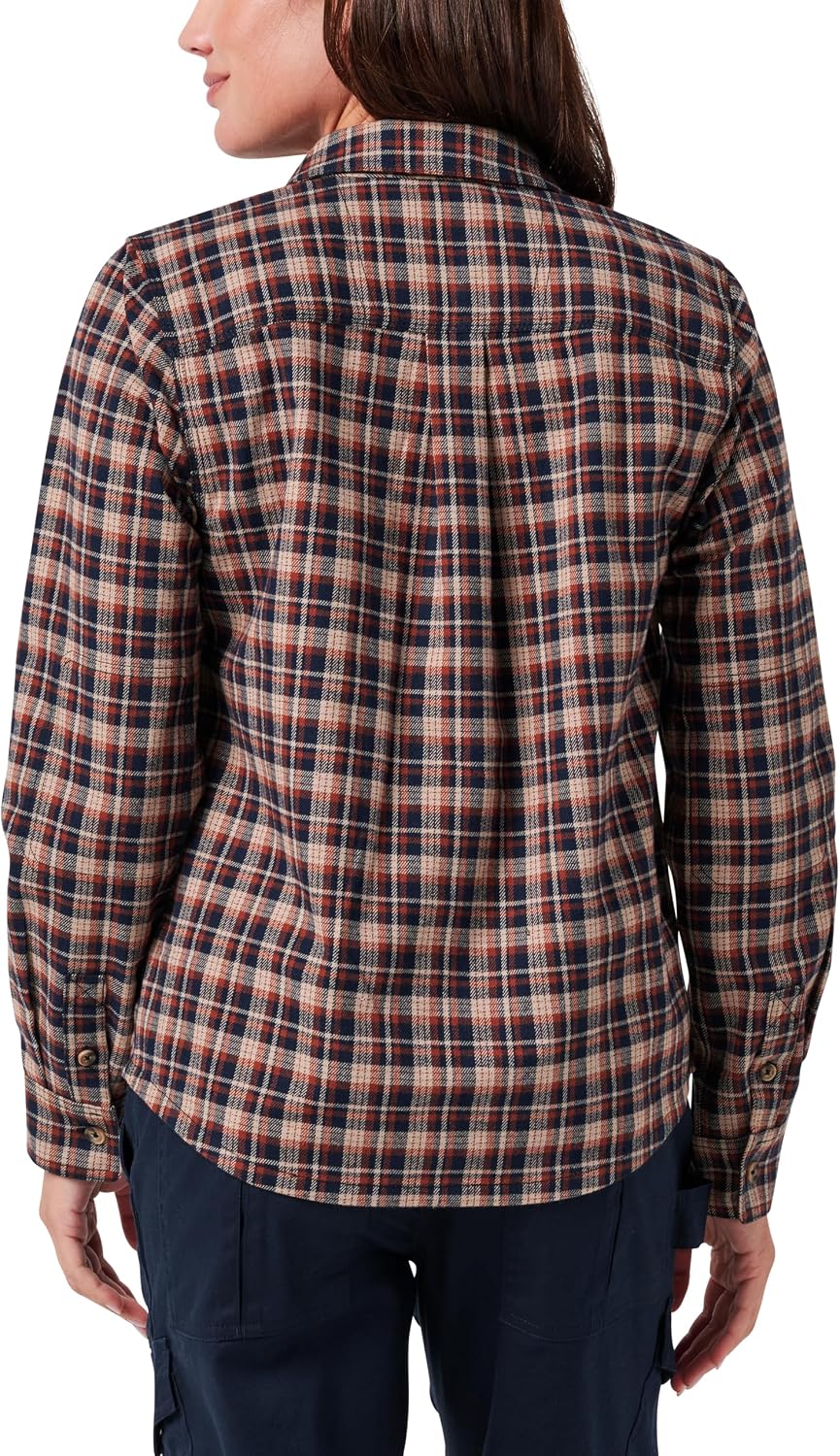 Lucky Brand Women's Women's Long Sleeve Graceland Yarn Dyed Plaid Flannel Shirt