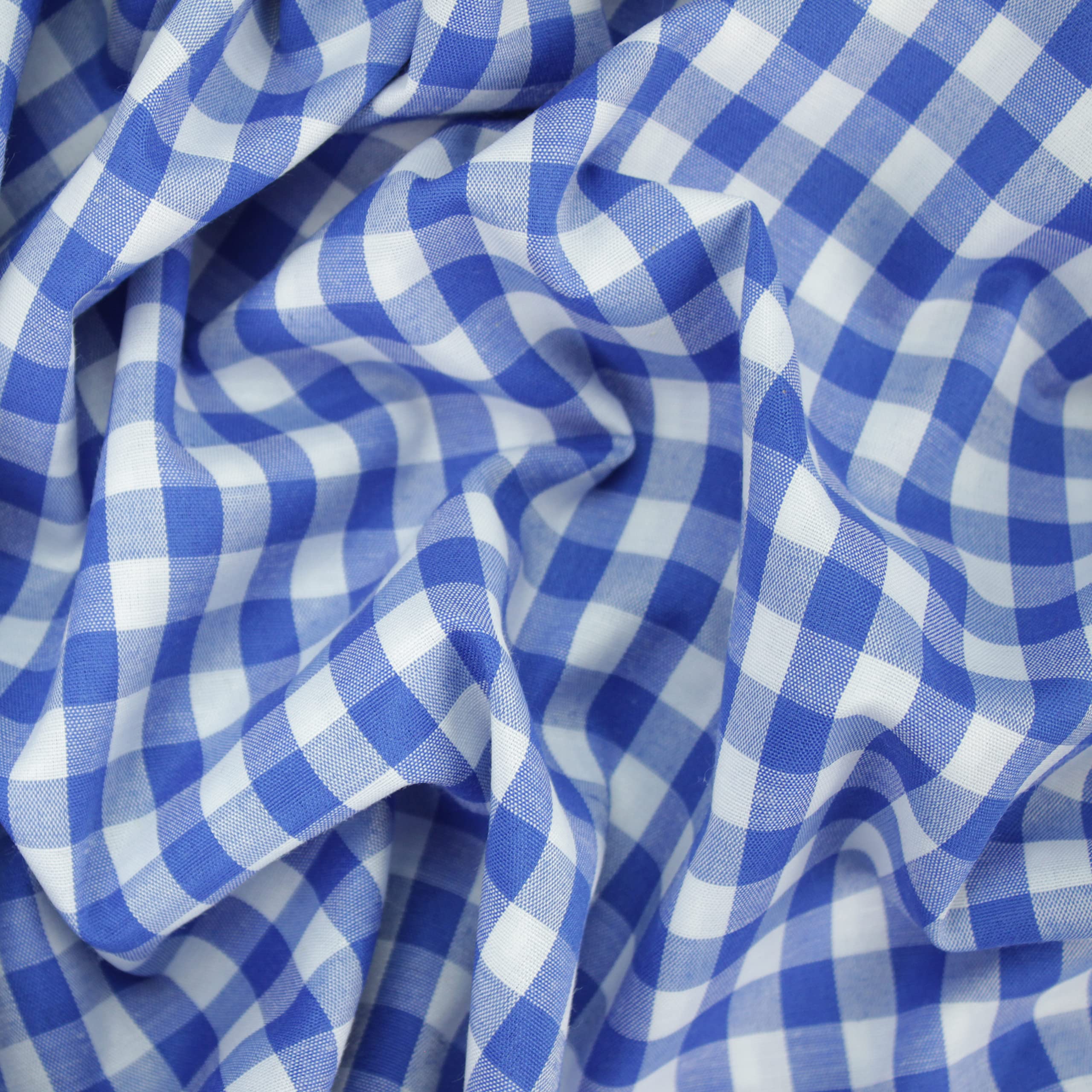 TELA DE VICHY DE CUADROS GRANDES DE ANCHO 160cm POR METRO (AZUL, 5)