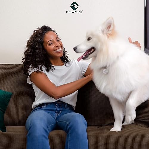 Miniatura 6 de CHUN YI - Funda elástica de 1 pieza para sillón grande, funda protectora suave de Jacquard con elastano, detalle de cuadros y parte inferior