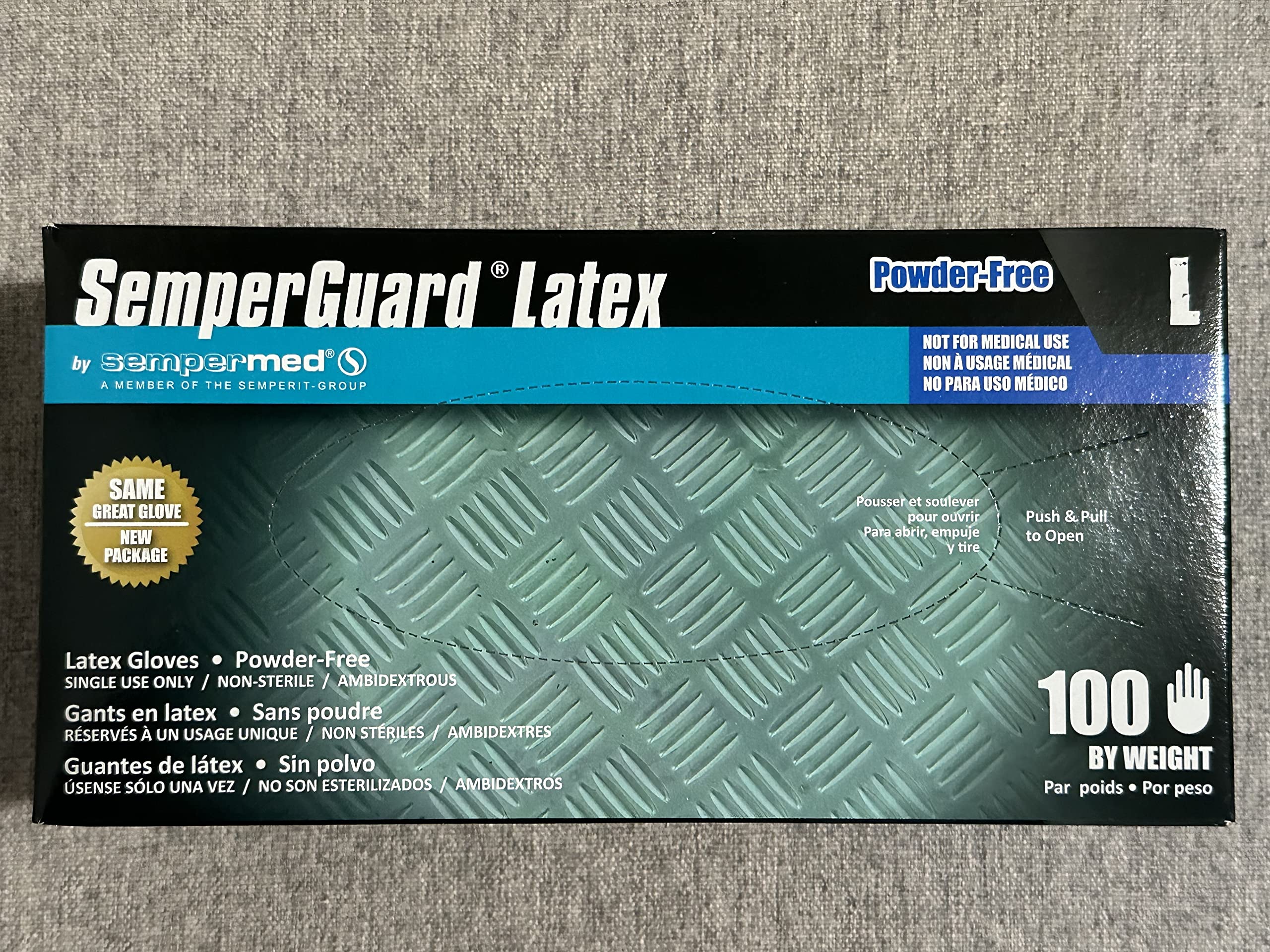 Semperguard 4.5 Mil Latex Powder Free General Purpose Gloves- Size LG (Case of 1000 Gloves)