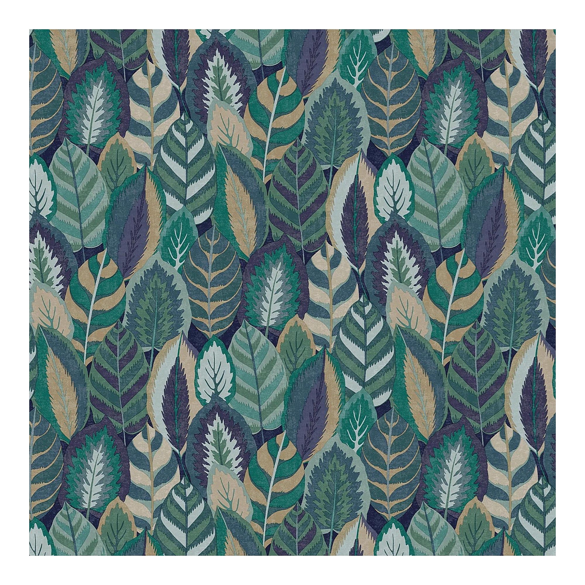 Sublime Arty Leaves Blue 10m x 52cm Matte Wallpaper Roll