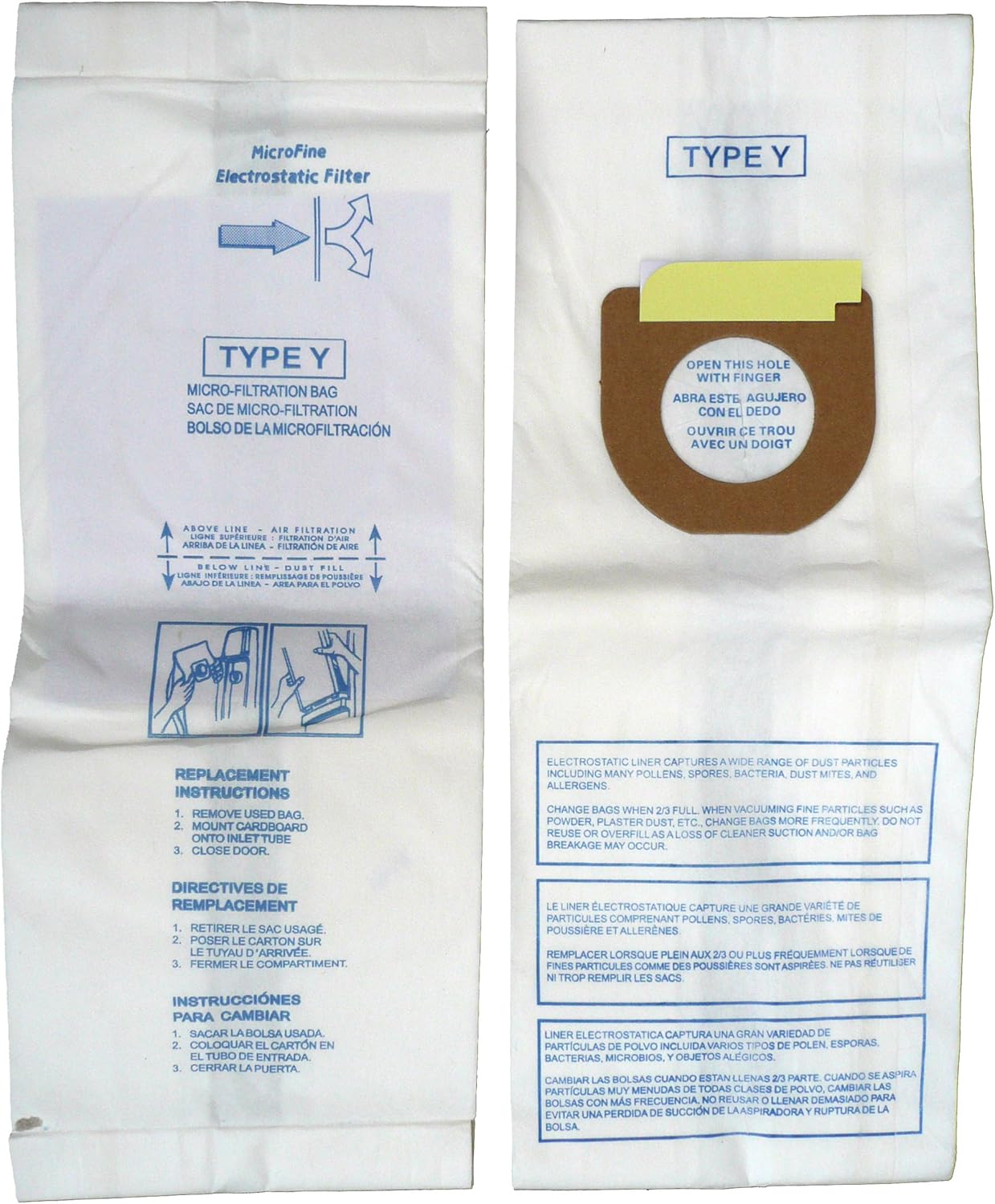 36 Hoover Allergy Vacuum Type Y Bags, WindTunnel Upright Vacuum Cleaners, 43655109, 4010100Y, 4010801Y