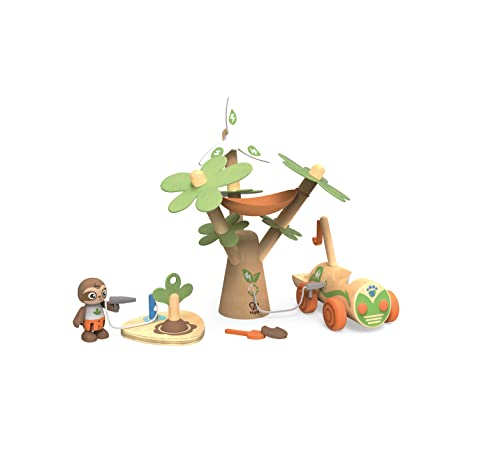 Hape Tree Planting E-Car, Green Planet Explorers | Electric Wind Turbine Car Toy, for Kids Ages 3+ Years by Hape - Used condition - US$22.19