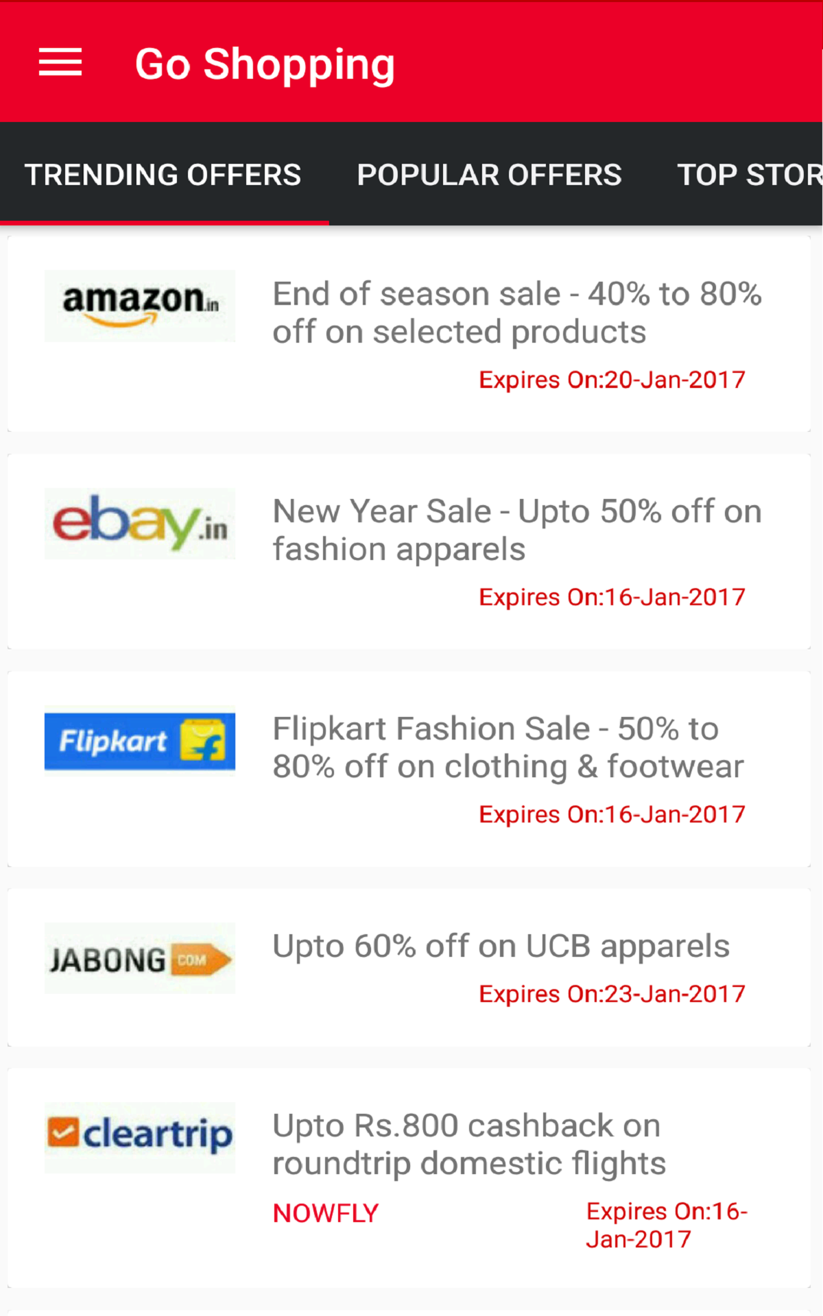 Go Shopping Top Deals App on Amazon Appstore