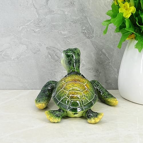 Miniatura 5 de NA HOMEACCENT YHH - Estatua decorativa de tortuga marina de resina. Preciosa figura de camarote para bebé. Decoración de mesa de tortuga marina azul