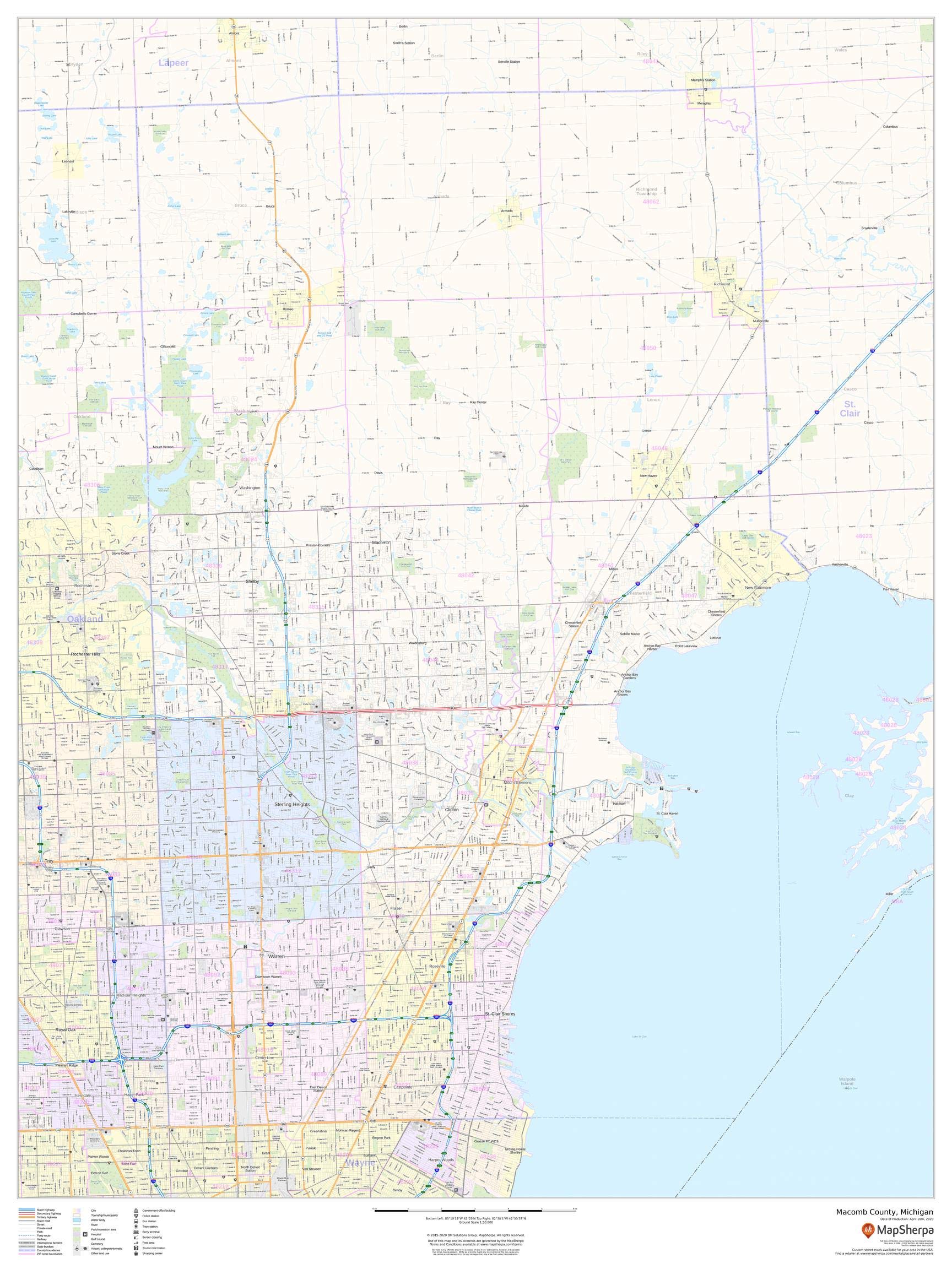 Map Of Warren Macomb County Michigan FLOOD ADVISORY: Macomb County, MI