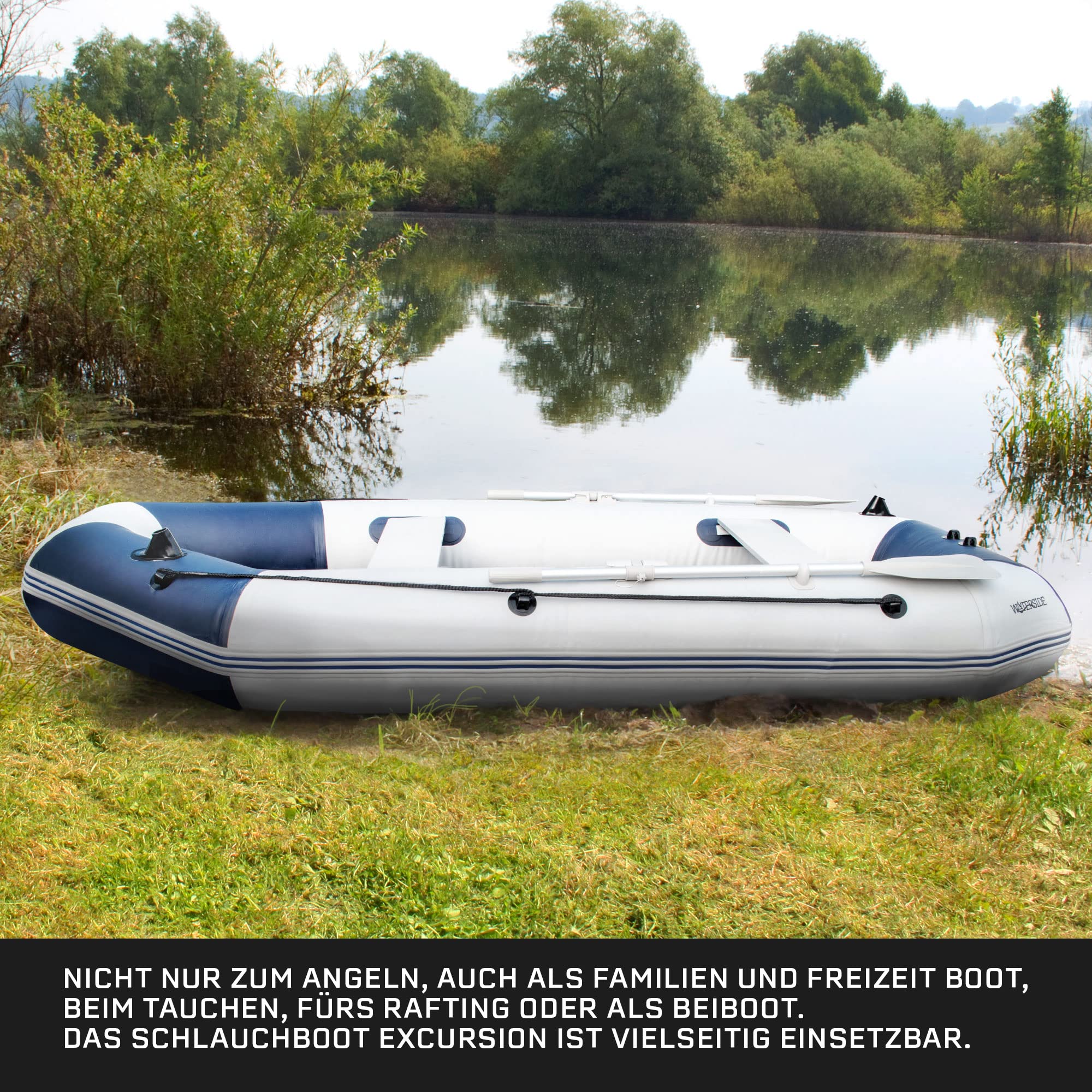 Schlauchboot Excursion mit Bodenplatte, Inkl. Paddel, Reparaturkit & Pumpe, Verschiedene Längen (2,30m / 2,70m / 3,30m) / Paddelboot, Angelboot, Freizeitboot, Sportboot