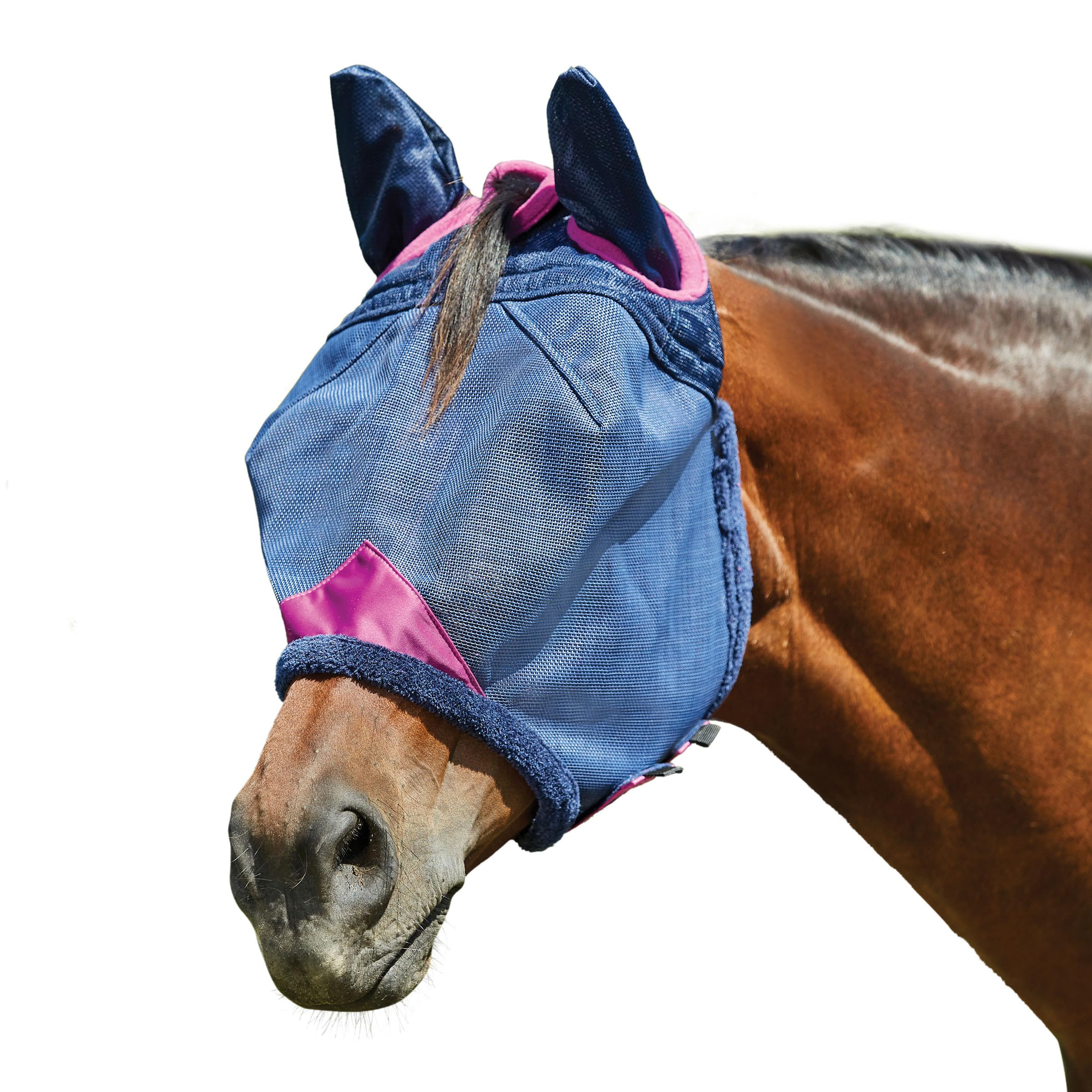Masque anti-mouches pour chevaux Weatherbeeta Deluxe block anti-UV et insectes taille poney