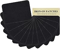 Vista 20 de 12 piezas de parches termoadhesivos de tela de alta calidad, pegamento fuerte, kit de decoración de reparación 100% algodón, tamaño 3 x 4-1/4