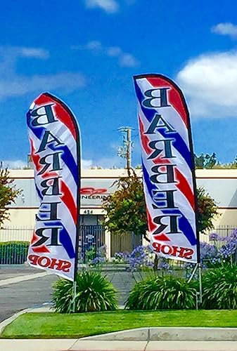 Miniatura 3 de Bandera de EZ Flags de Barbacoa Sabado Y Domingo Swooper sin viento (manga completa) de 29.5 x 9.8ft