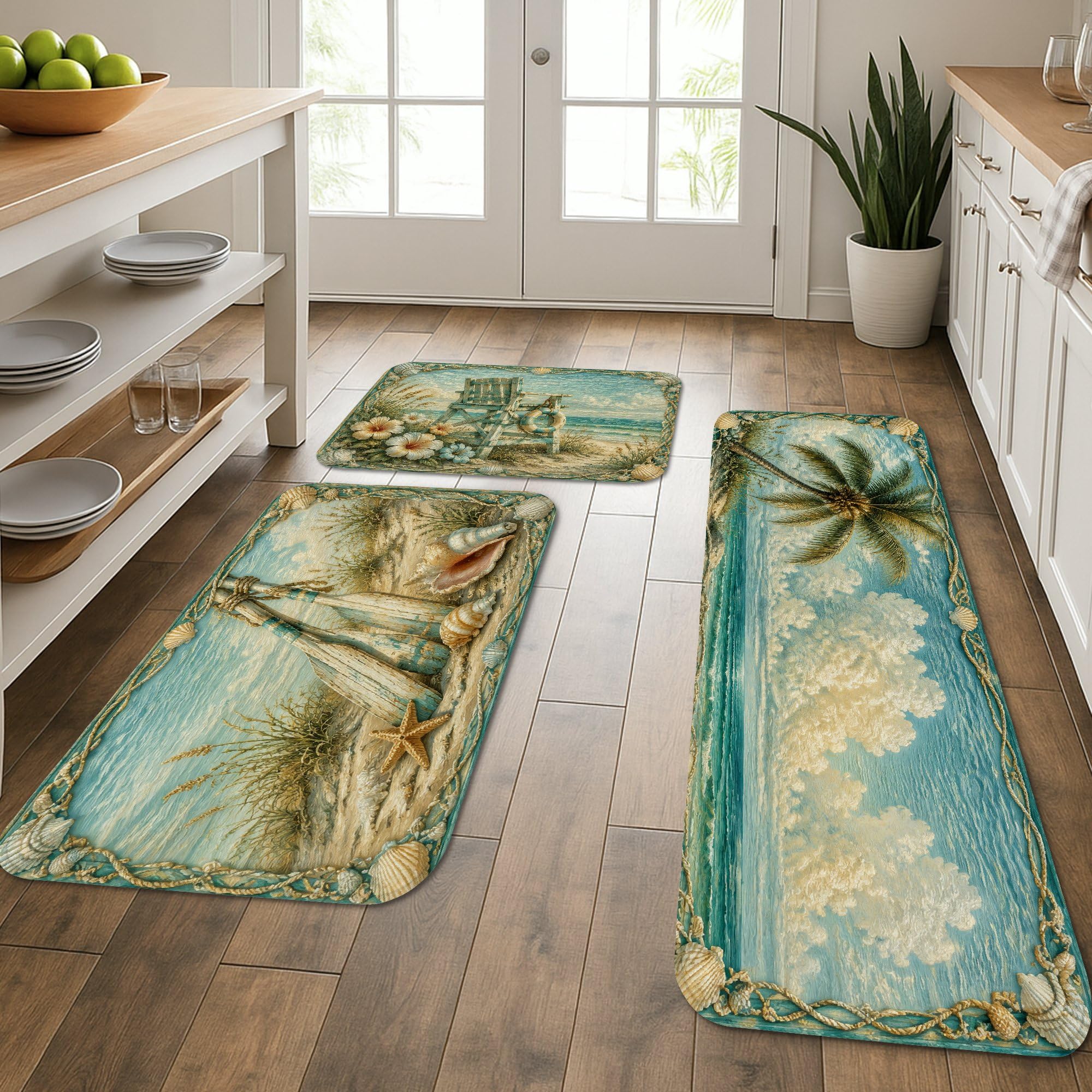 Tapis de cuisine lavables et confortables lot de 3 au style vintage