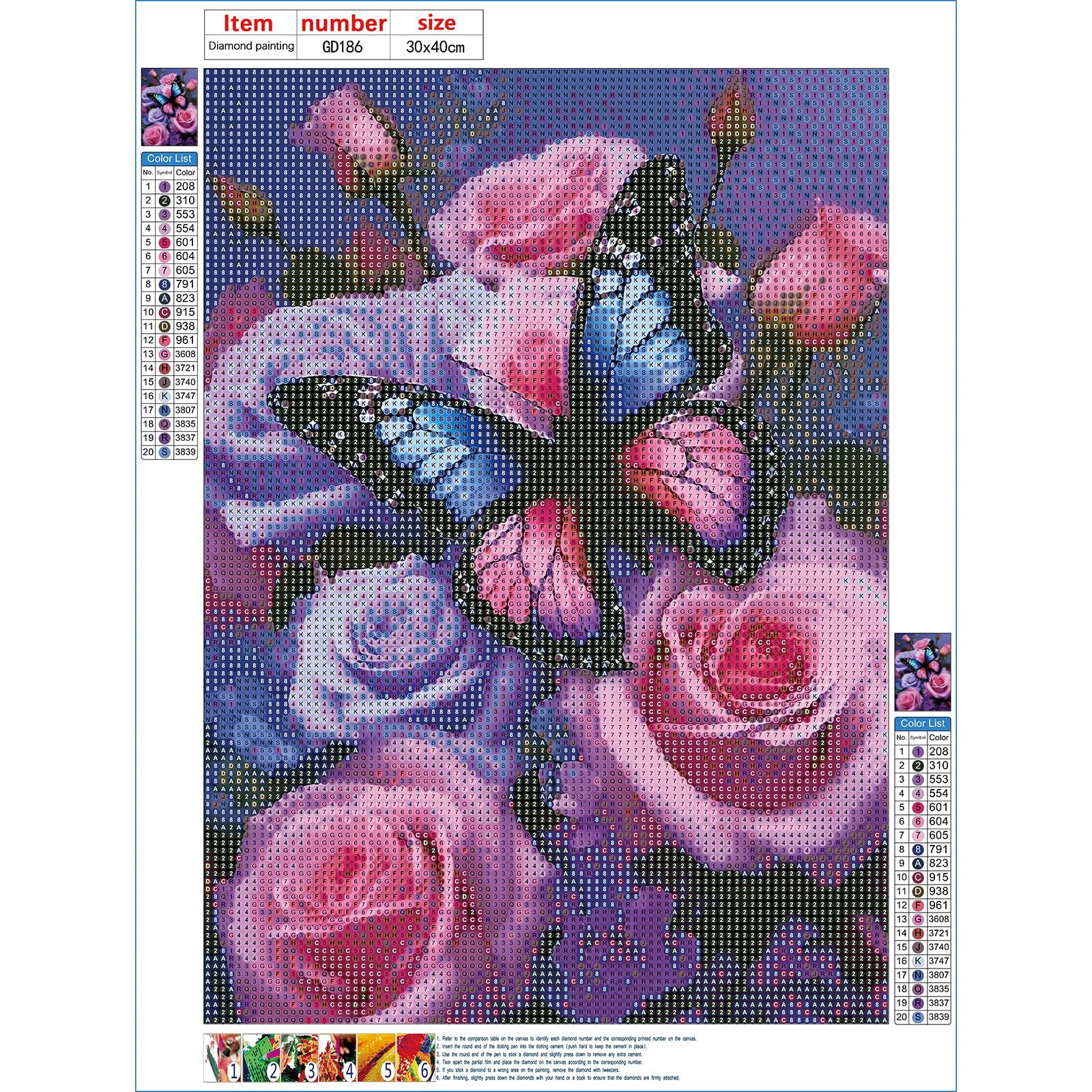 GDYEEH Doe-het-zelf 5D kleurrijke bloemen diamond art kit