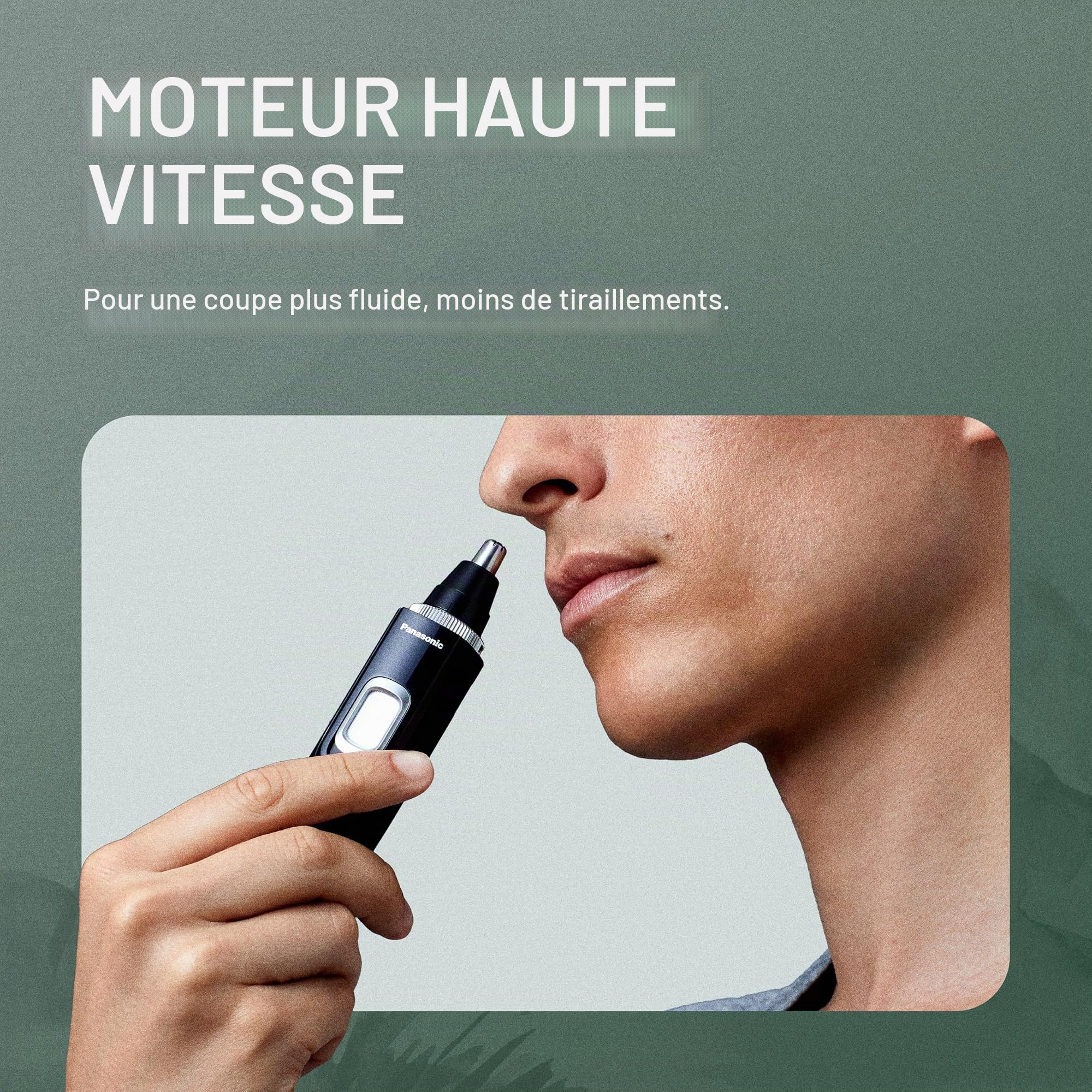 Panasonic ER-GN70-K Tondeuse à poils pour oreilles et nez pour homme avec système de nettoyage par aspiration, hypoallergénique, lame double tranchante haute performance – ER-GN70-K