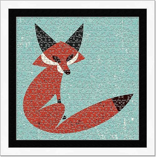 Miniatura 5 de Poster Palooza Marco para rompecabezas de 19 x 19 pulgadas, marco de madera blanca con paspartú (negro) hecho para exhibir rompecabezas de 19 x 19