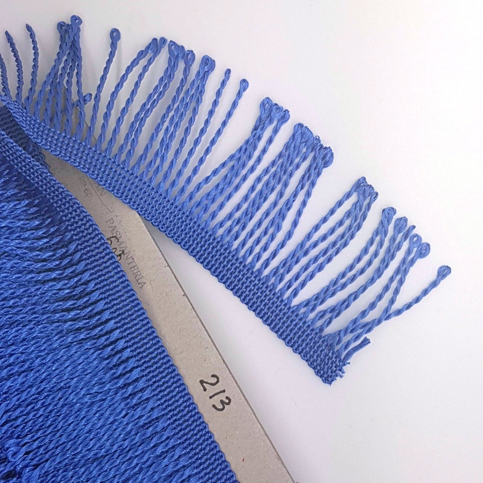 Fringe Tassel Trim, 25 metres x 60 mm Wide for Dance Dresses, Curtains, Lamps, Trimmings, Bags, Costumes, DIY (Sapphire 213)