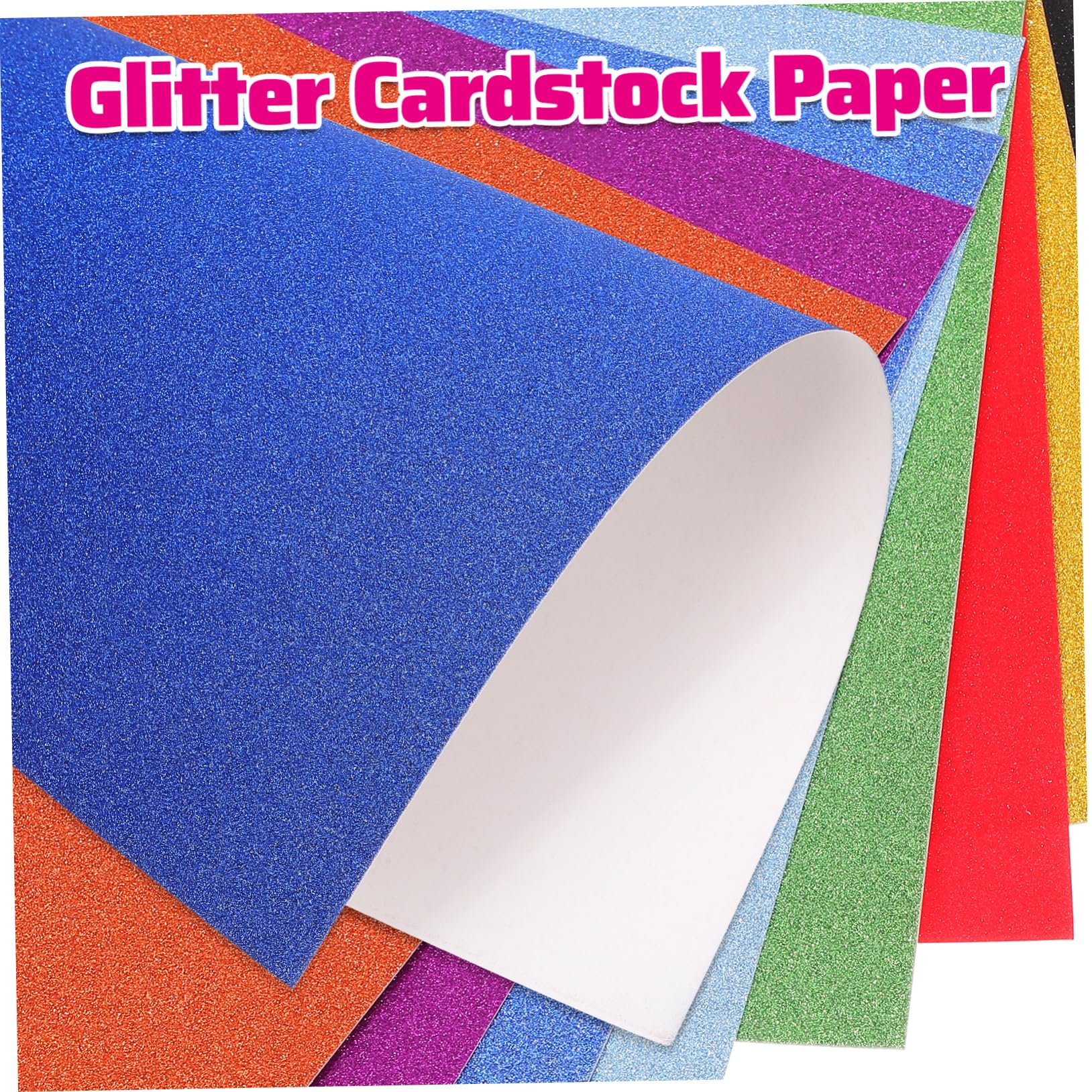 Holibanna Cartoncino Glitterato 60 Fogli 250g Antirottura per Origami e Artigianato Creativo Colore Casuale