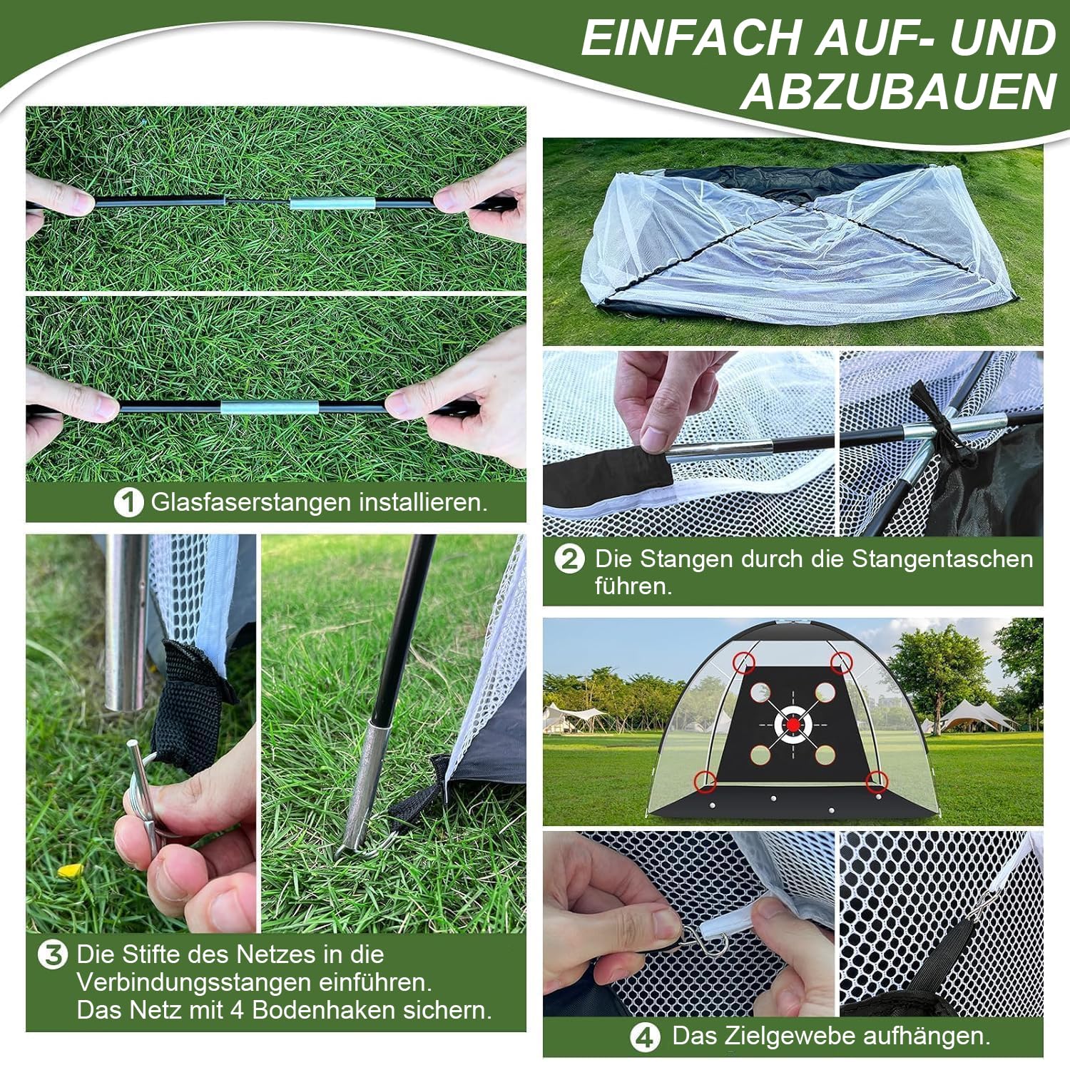 Red de entrenamiento de golf de 10 x 7 pies con colchoneta. Juego completo de entrenamiento de golpes y chipping para interiores y exteriores, incluye alfombrilla de objetivo y pelotas para hombres