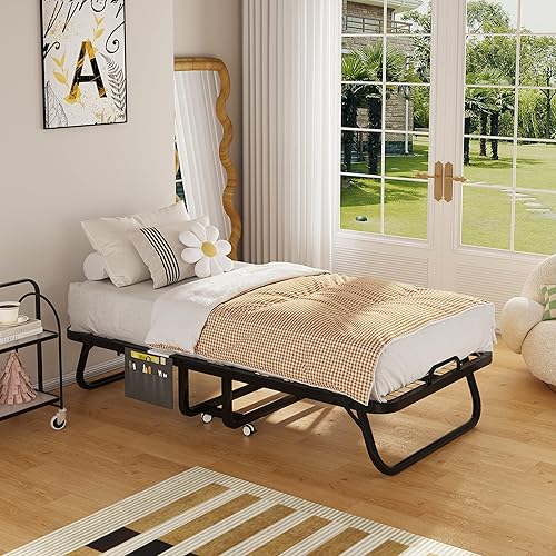 Miniatura 7 de Folding Bed with Mattress - Portable Foldable Roll Away Adults Bed for Guest, 5-Inch Thick Luxurious Memory Foam, Space Saving Fold Up Bed with Dust