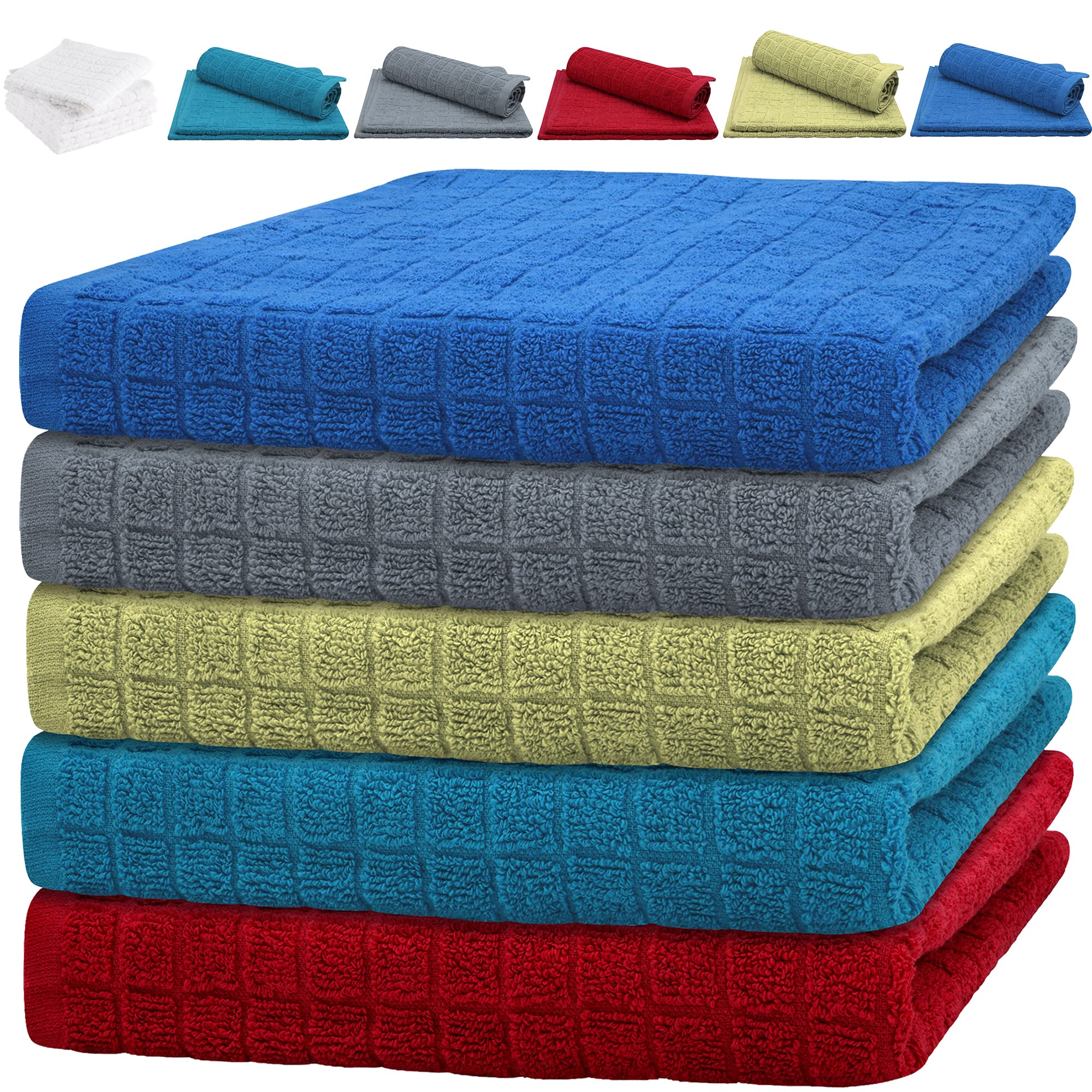 Loom Knit Green Tea Towels Terry Dish Cloth 100% Cotton Kitchen Cloth Highly Absorbent Restaurant Bar Towel Glass Long Lasting Catering Cloths Super Soft