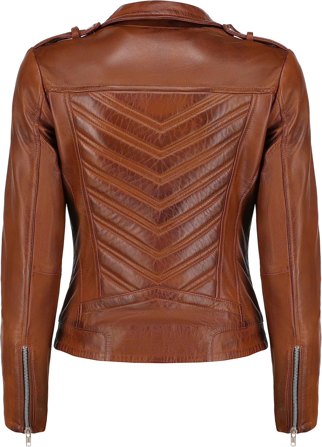 Jild Biker Style Vintage Leather Jacket Women - Casual Fashion Motorcycle Zip-Up Lightweight Coat Collar Women Leather Jacket - Image 2