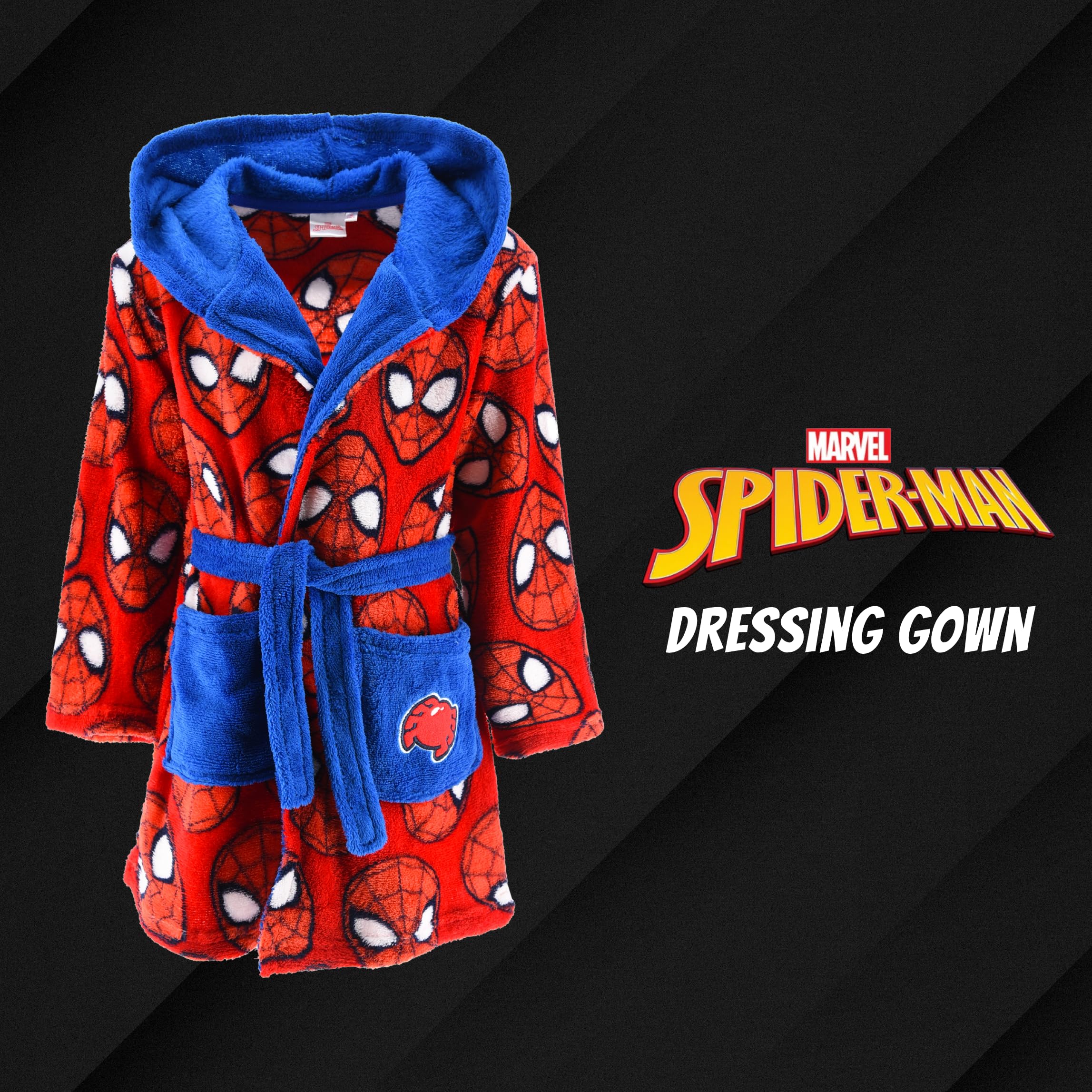 Marvel Spiderman Bata Polar Suave para Niños Tallas 3-8 Años
