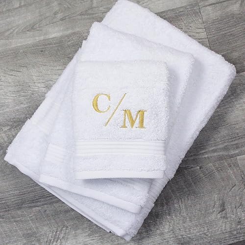 Miniatura 2 de Juego de toallas bordadas de lujo - Toallas con monograma, toallas de baño con monograma, toallas de baño con monograma (toalla de baño + toalla de