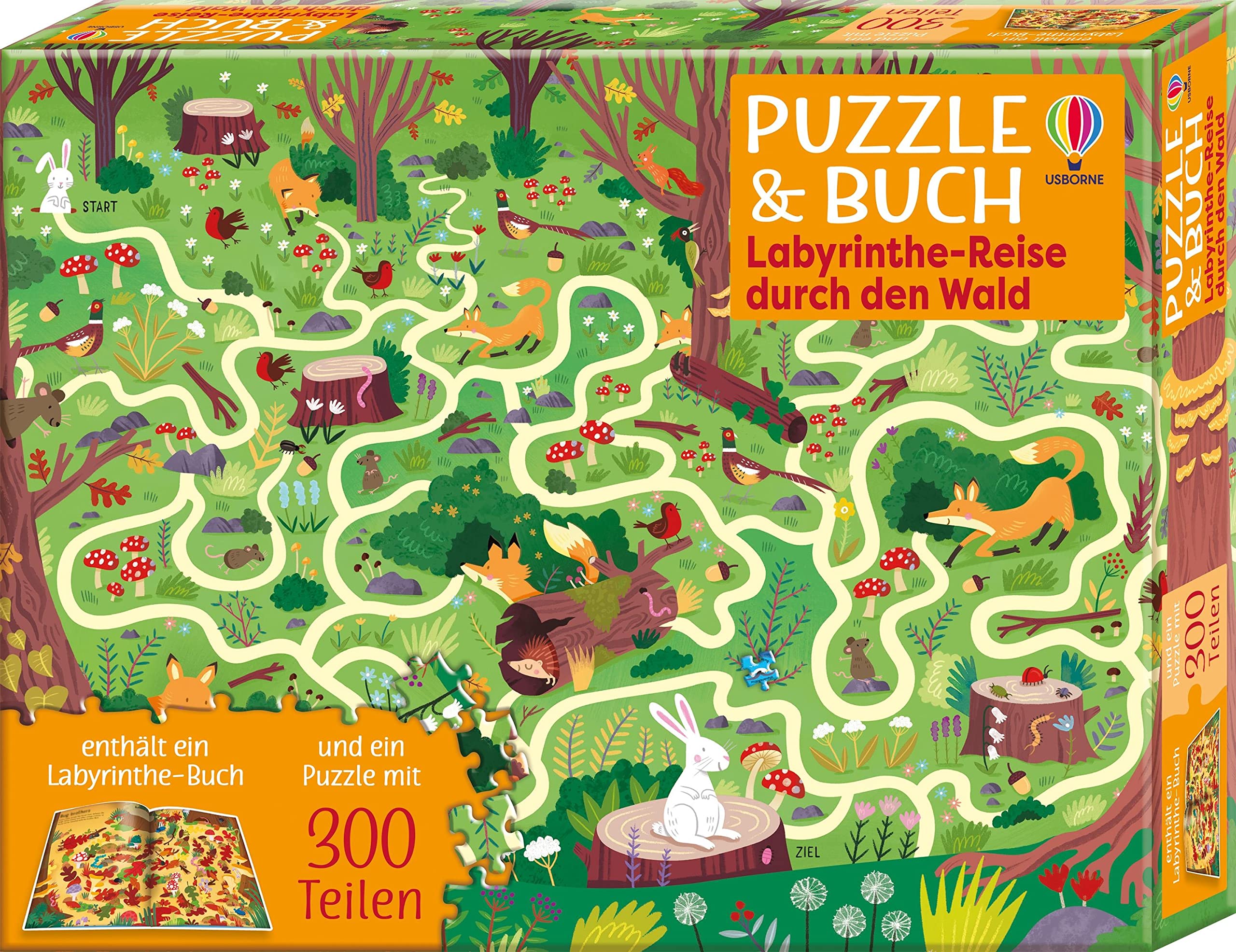 セール中【希少！】A Journey Through Labyrinths … Puzzle & Buch: Labyrinthe-Reise durch den Wald: Set aus 300