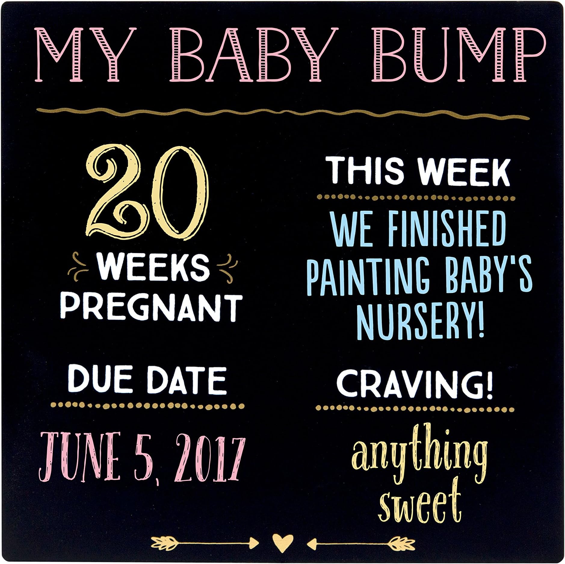 Pearhead Reusable Photo Sharing Pregnancy Chalkboard